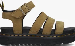 groene dr martens platte sandalen blaire