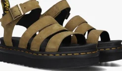 groene dr martens platte sandalen blaire