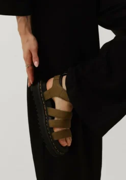 groene dr martens platte sandalen blaire