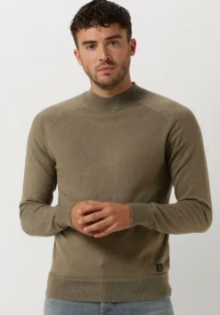 groene dstrezzed trui mock neck soft cotton melange