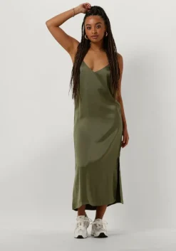 groene envii midi jurk enlima sl slip dress