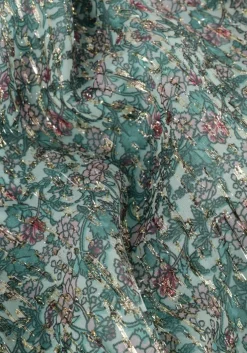 groene freebird midi jurk blossom ss flower