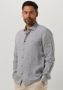 groene genti casual overhemd linnen s7054-1120