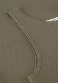 groene gestuz midi jurk briellegz sl rib dress