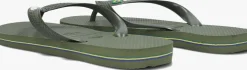 groene havaianas teenslippers brasil logo