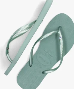 groene havaianas teenslippers slim crystal sw ii