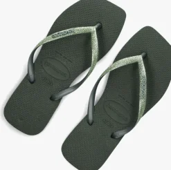 groene havaianas teenslippers square glitter