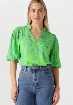 groene jansen amsterdam blouses leonie blouse wp 199 3/4 puffed sleeve