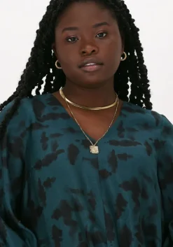 groene just female midi jurk fallow dress