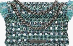 groene kurt geiger london schoudertas tweed mini kensington