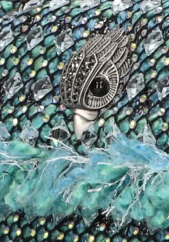 groene kurt geiger london schoudertas tweed mini kensington