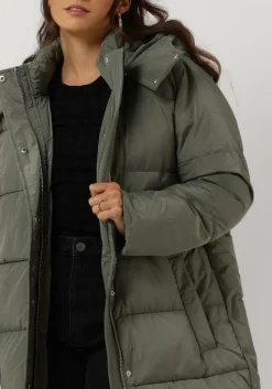 groene levete room gewatteerde jas lr-gibella jacket