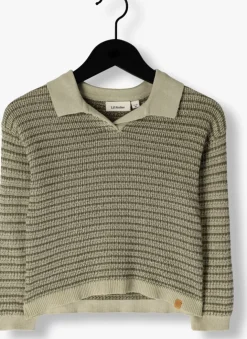 groene lil' atelier trui nmmbarker ls knit polo lil