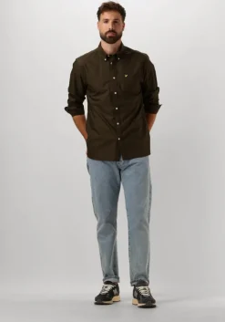 groene lyle & scott casual overhemd plain oxford shirt