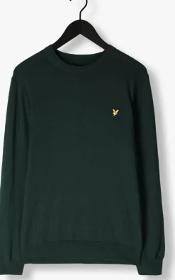 groene lyle & scott trui cotton merino crew neck jumper