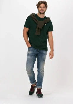 groene lyle & scott trui shoulder detail crew neck knit