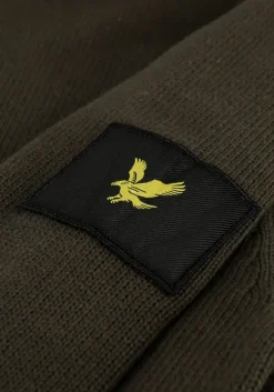 groene lyle & scott trui shoulder detail crew neck knit