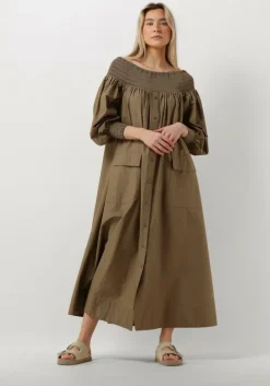 groene mes demoiselles maxi jurk parimar