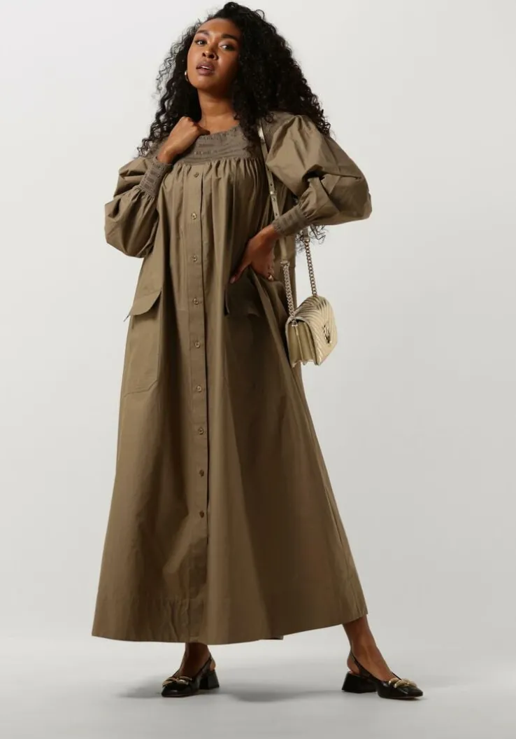groene mes demoiselles maxi jurk parimar