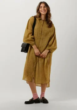 groene mes demoiselles midi jurk shirt diane