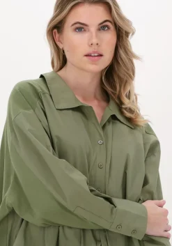 groene mes demoiselles midi jurk meksen