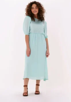 groene na-kd midi jurk balloon sleeve structured midi dress