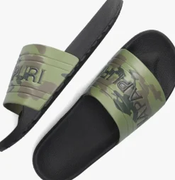 groene napapijri badslippers stream