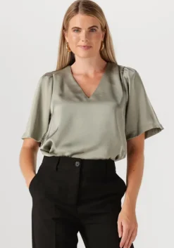 groene neo noir blouses largo heavy sateen blouse