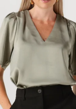 groene neo noir blouses largo heavy sateen blouse