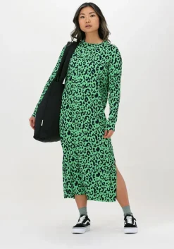 groene neo noir midi jurk vogue simple leo dress