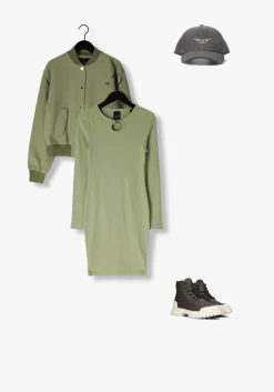 groene nik & nik midi jurk presley rib dress