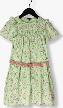 groene nono mini jurk maan floral wide dress + belt