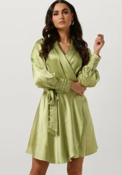 groene notre-v mini jurk nv-doris satin dress