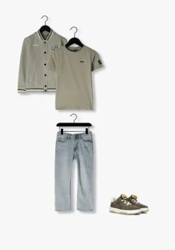 groene nubikk lage sneakers basket court jr