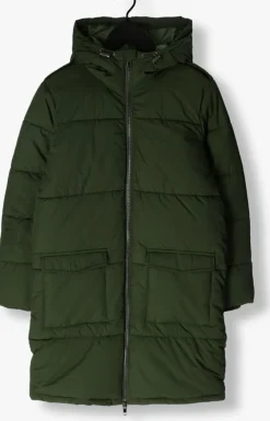 groene object gewatteerde jas objzhanna l/s long jacket noos
