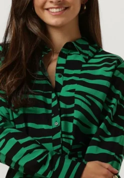 groene object midi jurk objcira l/s shirt dress 129