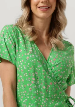 groene object midi jurk objema elise s/s long wrap dress