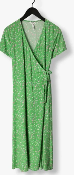 groene object midi jurk objema elise s/s long wrap dress