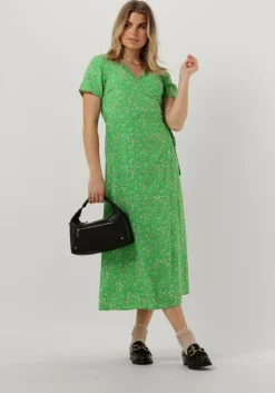 groene object midi jurk objema elise s/s long wrap dress