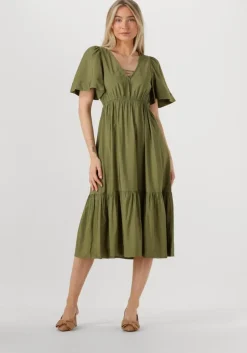 groene object midi jurk objceline 2/4 lo dress 138