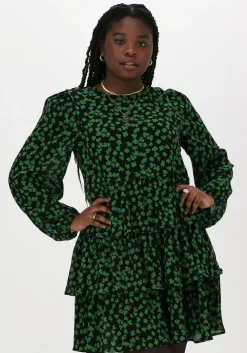 groene object mini jurk alettia l/s short dress
