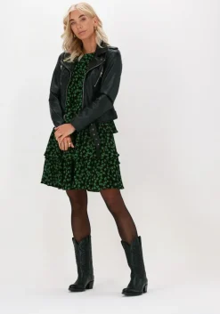 groene object mini jurk alettia l/s short dress