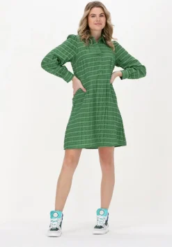 groene object mini jurk kendra l/s dress
