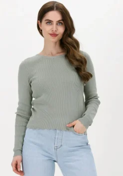 groene object top objharriet l/s knit pullover
