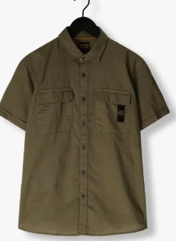 groene pme legend casual overhemd short sleeve shirt ctn/linen