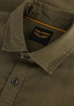 groene pme legend casual overhemd short sleeve shirt ctn/linen