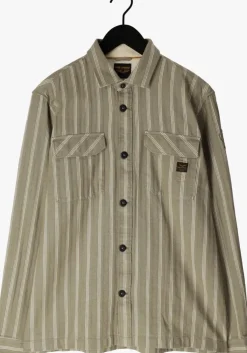 groene pme legend casual overhemd long sleeve shirt yarn dyed stripe