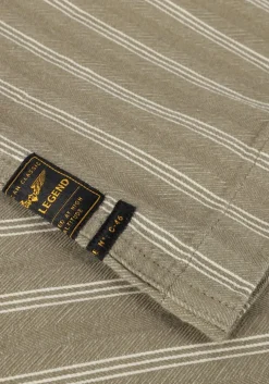 groene pme legend casual overhemd long sleeve shirt yarn dyed stripe