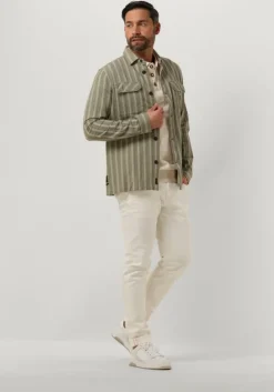 groene pme legend casual overhemd long sleeve shirt yarn dyed stripe