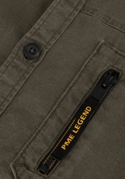 groene pme legend casual overhemd long sleeve shirt mattweave